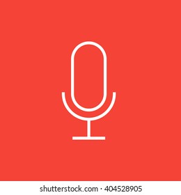 Retro microphone line icon.