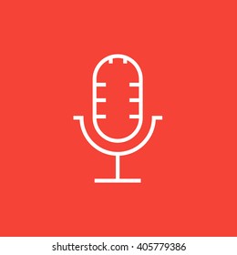 Retro microphone line icon.