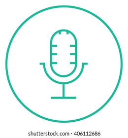 Retro microphone line icon.