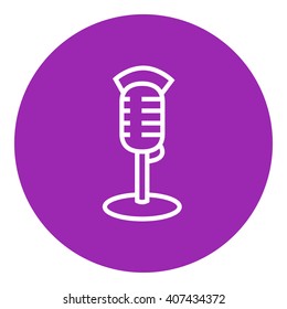 Retro microphone line icon.