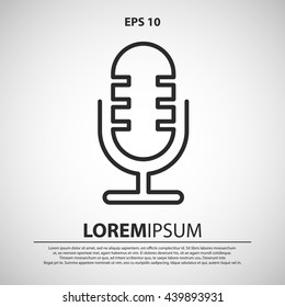 retro microphone line icon