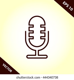 retro microphone line icon