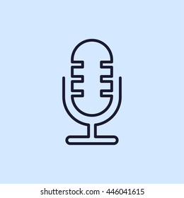 retro microphone line icon