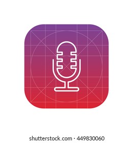 retro microphone line icon