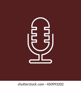 retro microphone line icon