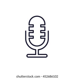 retro microphone line icon