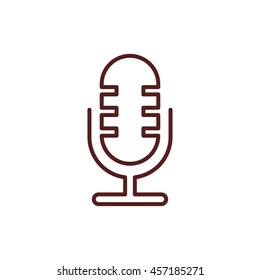 retro microphone line icon