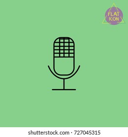 retro microphone line icon