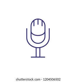 Retro microphone line icon. concept. Vector illustration can be used for topics like 