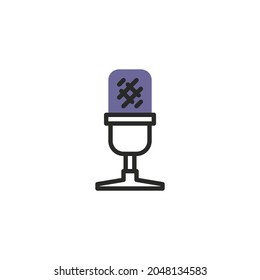 Symbol für die Linie des Mikrofons zurücksetzen. lineares Stilzeichen für mobiles Konzept und Webdesign. Vintage Mikrofon Umriss Vektorsymbol. Symbol, Logo-Abbildung. Vektorgrafik
