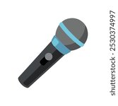 Retro Microphone or mike cartoon illustration sign.  Microphone or mic vector icon for app and websites. Microphones Vector illustraion. . 