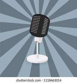 retro microphone, modern design, bright background