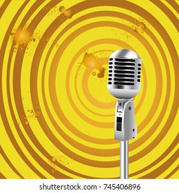 Retro Microphone Old Style background