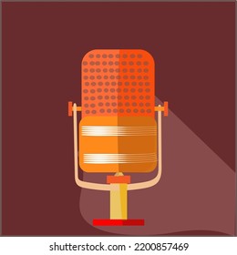 retro microphone on red background