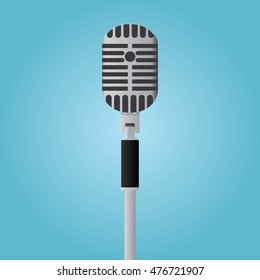 Retro Microphone On Stand.