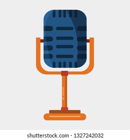 retro microphone on white background vector illustration