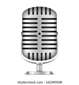 Retro microphone on white background, vector eps10 illustration