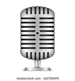 Retro microphone on white background, vector eps10 illustration