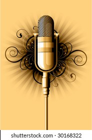 retro microphone on a white background
