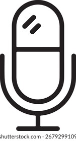 Umrisssymbol für Retro-Mikrofon, einfaches Studiosymbol