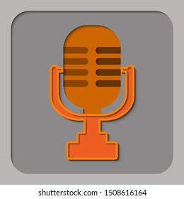  Retro microphone. paper cut style.Art design layout template for infographic, business presentations, flyers, posters.