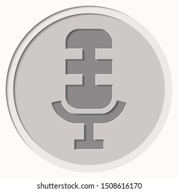  Retro microphone. paper cut style.Art design layout template for infographic, business presentations, flyers, posters.