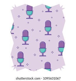 retro microphone pattern