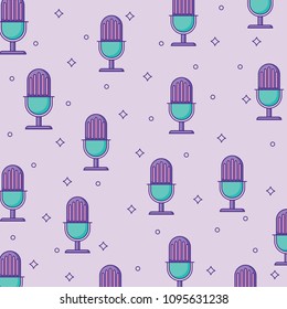 retro microphone pattern