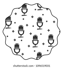 retro microphone pattern