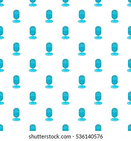 Retro microphone pattern. Cartoon illustration of retro microphone vector pattern for web