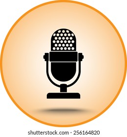 Retro microphone sign icon, vector illustration. Flat design style