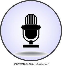 Retro microphone sign icon, vector illustration. Flat design style