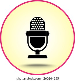 Retro microphone sign icon, vector illustration. Flat design style
