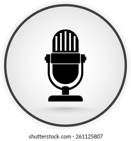 Retro microphone sign icon, vector illustration. Flat design style