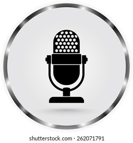 Retro microphone sign icon, vector illustration. Flat design style