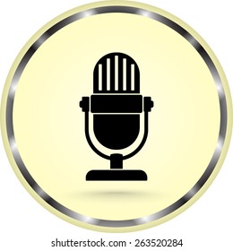 Retro microphone sign icon, vector illustration. Flat design style