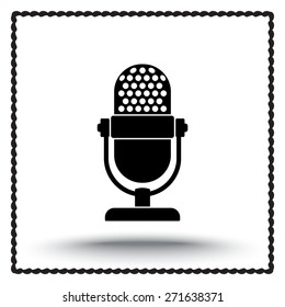 Retro microphone sign icon, vector illustration. Flat design style