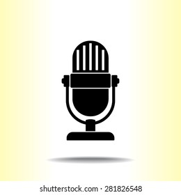 Retro microphone sign icon, vector illustration. Flat design style