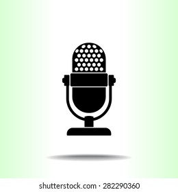 Retro microphone sign icon, vector illustration. Flat design style