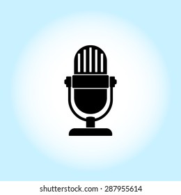 Retro microphone sign icon, vector illustration. Flat design style
