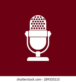 Retro microphone sign icon, vector illustration. Flat design style