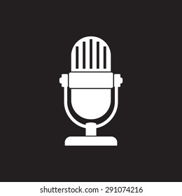 Retro microphone sign icon, vector illustration. Flat design style