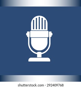 Retro microphone sign icon, vector illustration. Flat design style