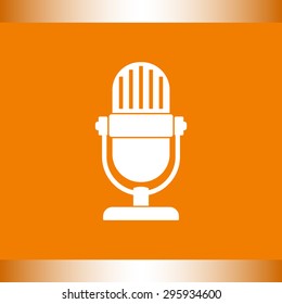 Retro microphone sign icon, vector illustration. Flat design style