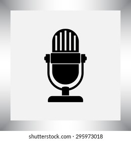 Retro microphone sign icon, vector illustration. Flat design style