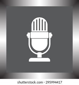 Retro microphone sign icon, vector illustration. Flat design style