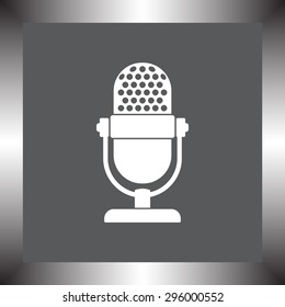 Retro microphone sign icon, vector illustration. Flat design style
