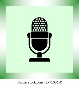 Retro microphone sign icon, vector illustration. Flat design style