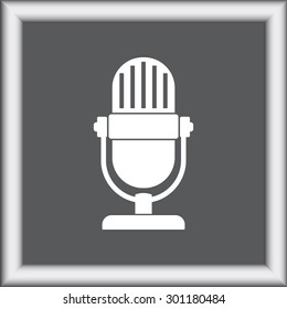 Retro microphone sign icon, vector illustration. Flat design style
