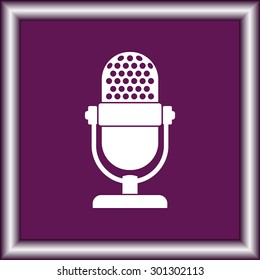 Retro microphone sign icon, vector illustration. Flat design style